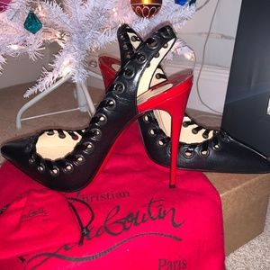 Christian Louboutin Ostri Grommet Slingback